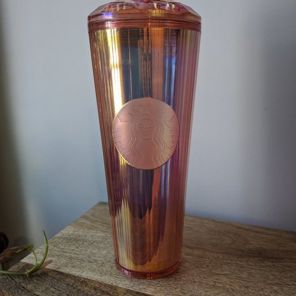2 Starbucks Iridescent Diamond Tumbler Rose Clear - Picture 9 of 9